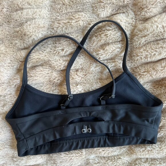 Alo Airlift Intrigue Bra in Anthracite Stone - Picture 3 of 4